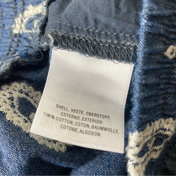 Anthropologie ett:twa Eyelet Chambray Pull On Casual Comfy Shorts size Medium - Picture 12 of 13